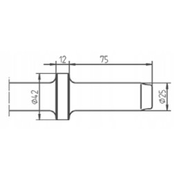 Chisel point, pointed tip, diameter 25 x 75mm, l min 350mm