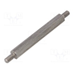 10 pcs x DREMEC - 446X50 - Screwed spacer sleeve, 50mm, Ext.thread: M4, hexagonal