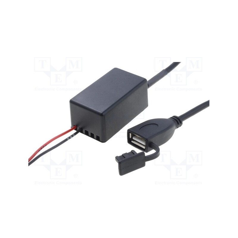 1 pcs x PER.PIC. - C0007-USB - USB power supply, USB A socket, Sup.volt: 7÷12VDC, 5V/2.1A, black