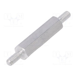 10 pcs x DREMEC - 432X18 - Screwed spacer sleeve, 18mm, Ext.thread: M2,5, hexagonal