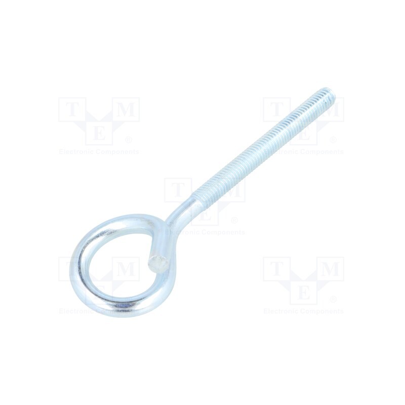 10 pcs x DROMET - HOH.6100 - Hook, ring, steel, zinc, Thread len: 55mm, Overall len: 100mm