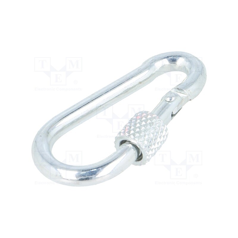 10 pcs x DROMET - KSZ.4.40 - Carabiner, steel, for rope, L: 40mm, zinc, 4mm, with protection