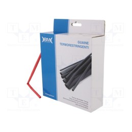 1 rol x BM GROUP - GBS048MRO - Heat shrink sleeve, glueless, 2: 1, 4.8mm, L: 10m, polyolefine