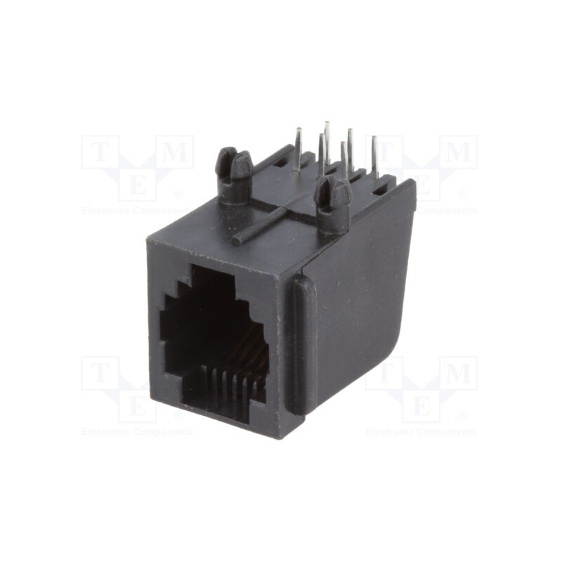 2 pcs x NINIGI - RJ12G-PCB - Socket, RJ12, PIN: 6, gold-plated, Layout: 6p6c, THT, angled 90°