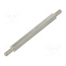 10 pcs x DREMEC - 4112X35 - Screwed spacer sleeve, 35mm, Ext.thread: M2,5, hexagonal, brass