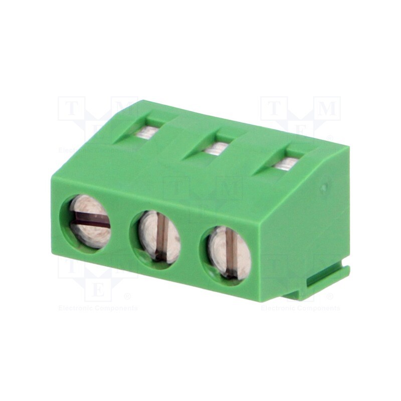 2 pcs x TE Connectivity - 282836-3 - PCB terminal block, angled 90°, 5mm, ways: 3, on PCBs, 0.03÷1.5mm2