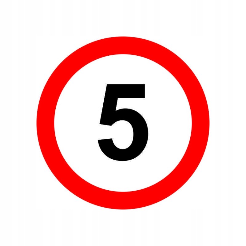 Sticker speed limit 5km sign diameter 20 cm