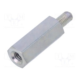 10 pcs x DREMEC - 225X15 - Screwed spacer sleeve, 15mm, Int.thread: M3, Ext.thread: M3, steel