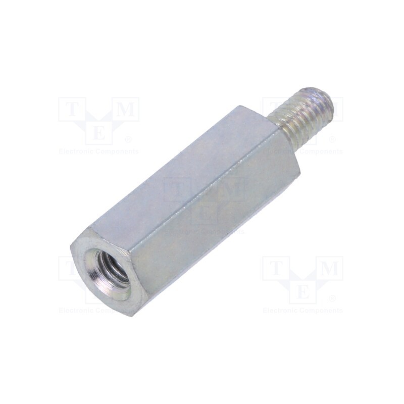 10 pcs x DREMEC - 225X15 - Screwed spacer sleeve, 15mm, Int.thread: M3, Ext.thread: M3, steel