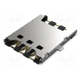 2 pcs x Global Connector Technology (GCT) - SIM8051-6-0-14-01-A - Connector: for cards, Nano SIM, push-pull,with peg, SMT, PIN: 