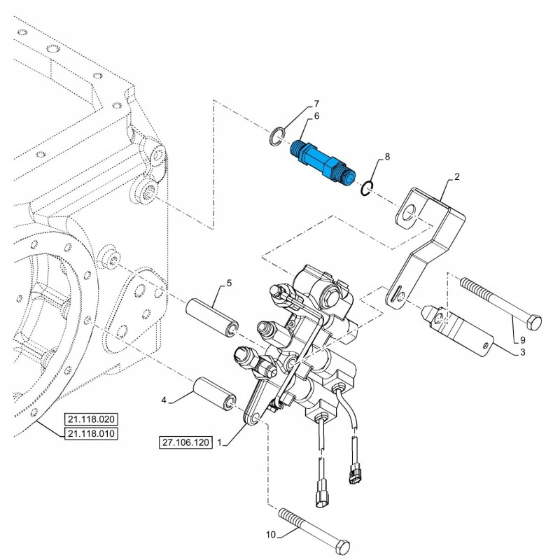 Rear axle grease fitting new holland td5 47466454 c