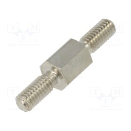 10 pcs x DREMEC - 4112X05 - Screwed spacer sleeve, 5mm, Ext.thread: M2,5, hexagonal, brass