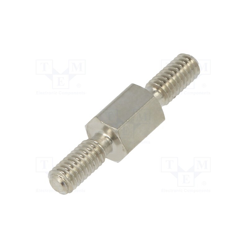 10 pcs x DREMEC - 4112X05 - Screwed spacer sleeve, 5mm, Ext.thread: M2,5, hexagonal, brass
