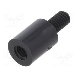 10 pcs x DREMEC - 287RDX10 - Screwed spacer sleeve, cylindrical, polyamide, M4, M4, 10mm, black