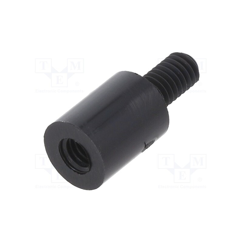 10 pcs x DREMEC - 287RDX10 - Screwed spacer sleeve, cylindrical, polyamide, M4, M4, 10mm, black