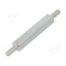 10 pcs x DREMEC - 421X18 - Screwed spacer sleeve, 18mm, Ext.thread: M2, hexagonal, steel