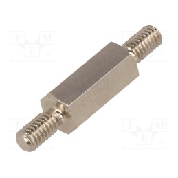 10 pcs x DREMEC - 416X15 - Screwed spacer sleeve, 15mm, Ext.thread: M4, hexagonal, brass