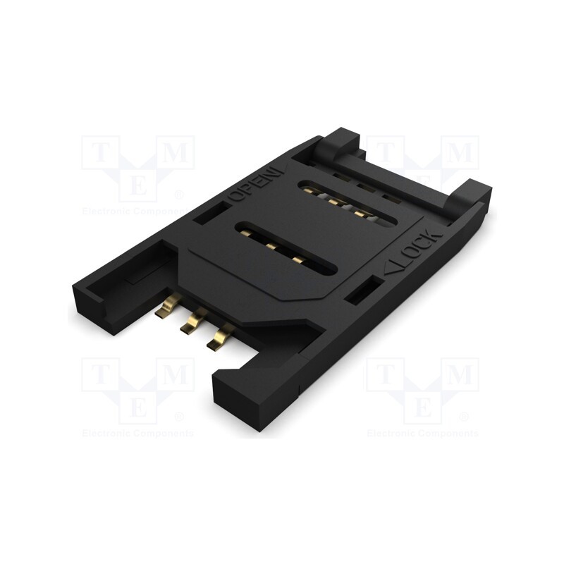2 pcs x Global Connector Technology (GCT) - SIM5060-6-0-26-00-A - Connector: for cards, Mini SIM, with hinged cover, SMT, PIN: 6