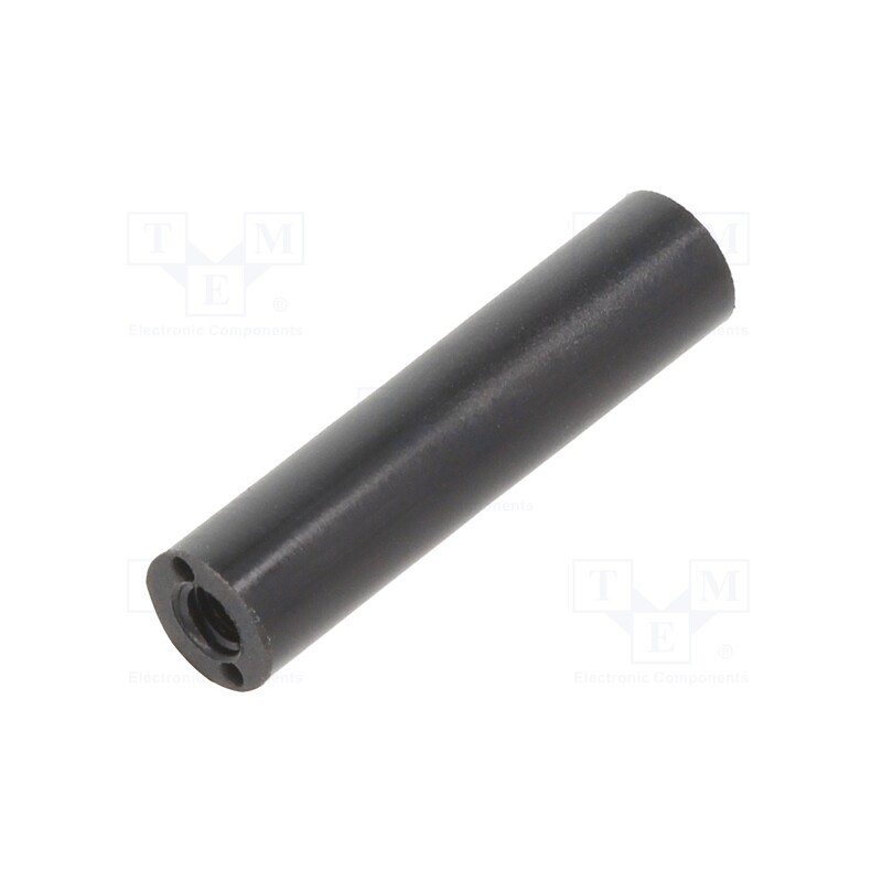 10 pcs x DREMEC - 185RDX25 - Spacer sleeve, cylindrical, polyamide, M3, L: 25mm, Øout: 6mm, black