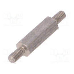 10 pcs x DREMEC - 446X20 - Screwed spacer sleeve, 20mm, Ext.thread: M4, hexagonal