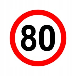 Sticker speed limit 80km sign sr12 cm