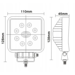 Square LED halogen work lamp 24w 1920lm la