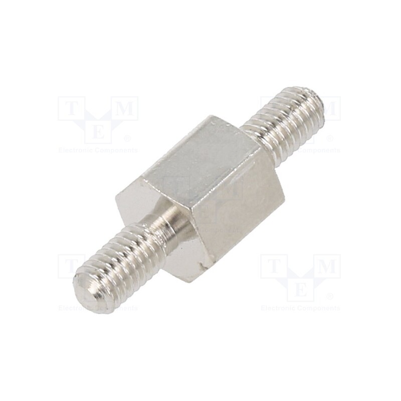 10 pcs x DREMEC - 415X06K - Screwed spacer sleeve, 6mm, Ext.thread: M3, hexagonal, brass