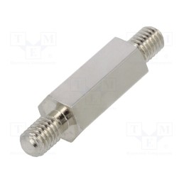 10 pcs x DREMEC - 418X18 - Screwed spacer sleeve, 18mm, Ext.thread: M5, hexagonal, brass