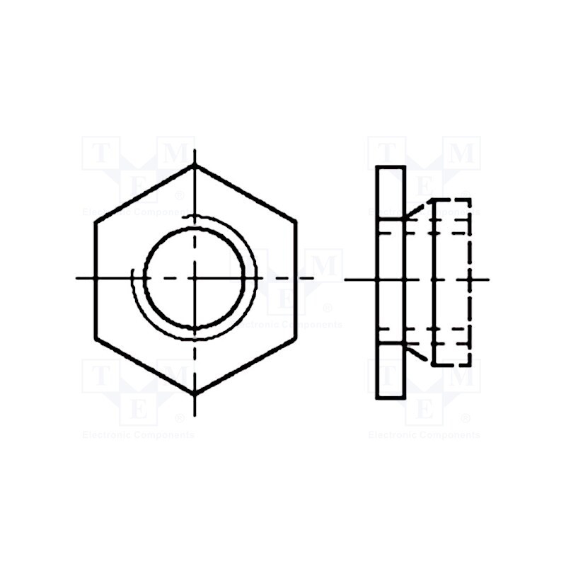 10 pcs x BOSSARD - 1242687 - Nut, hexagonal, M4, A1 stainless steel, 7.9mm, BN 642, push-on