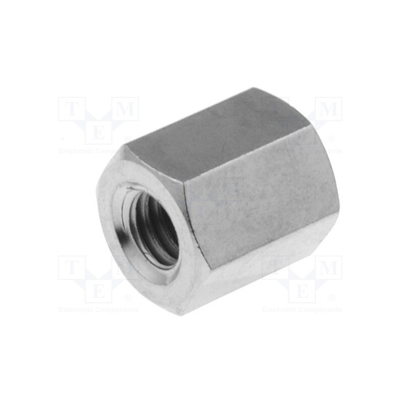 10 pcs x DREMEC - 116X8 - Screwed spacer sleeve, 8mm, Int.thread: M4, hexagonal, brass