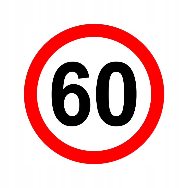 Sticker speed limit 60km sign sr16 cm