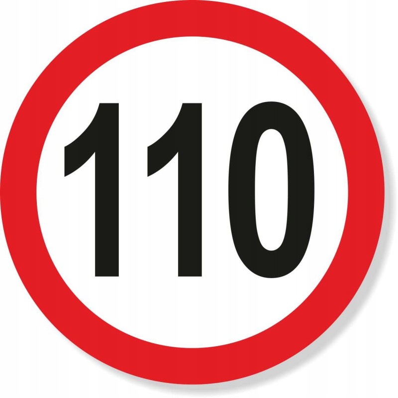 Sticker speed limit 110km sign sr12 cm