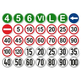 Sticker speed limit 70 km sign 16 cm wide