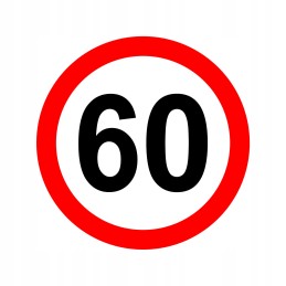 Sticker speed limit 60km sign diameter 20 cm