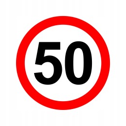 Sticker speed limit 50km sign sr12 cm