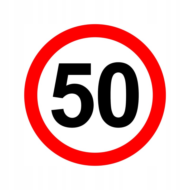 Sticker speed limit 50km sign sr12 cm