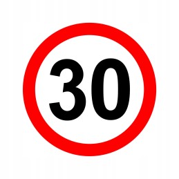 Sticker speed limit 30km sign 16 cm
