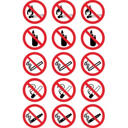 Information prohibition stickers 5 5 cm, occupational health and safety pictograms