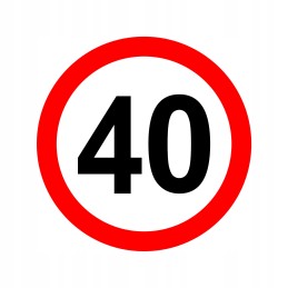 Sticker speed limit 40km sign diameter 20 cm