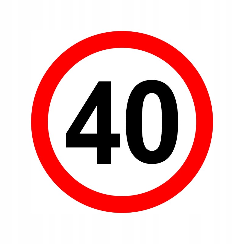 Sticker speed limit 40km sign diameter 20 cm