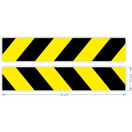 Reflective warning stripes stickers 14x75cm