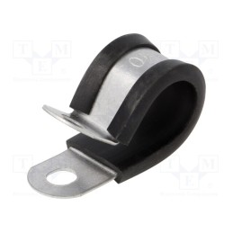 10 pcs x HELLERMANNTYTON - 166-50601 - Fixing clamp, ØBundle : 14mm, W: 12.7mm, steel, Cover material: PVC