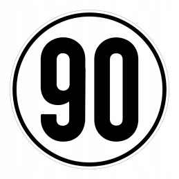 Sticker speed limit 90 km sign diameter 12 cm