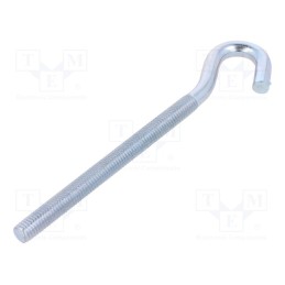 10 pcs x DROMET - HZ.8140 - Hook, angular, steel, zinc, Thread len: 100mm, Overall len: 140mm