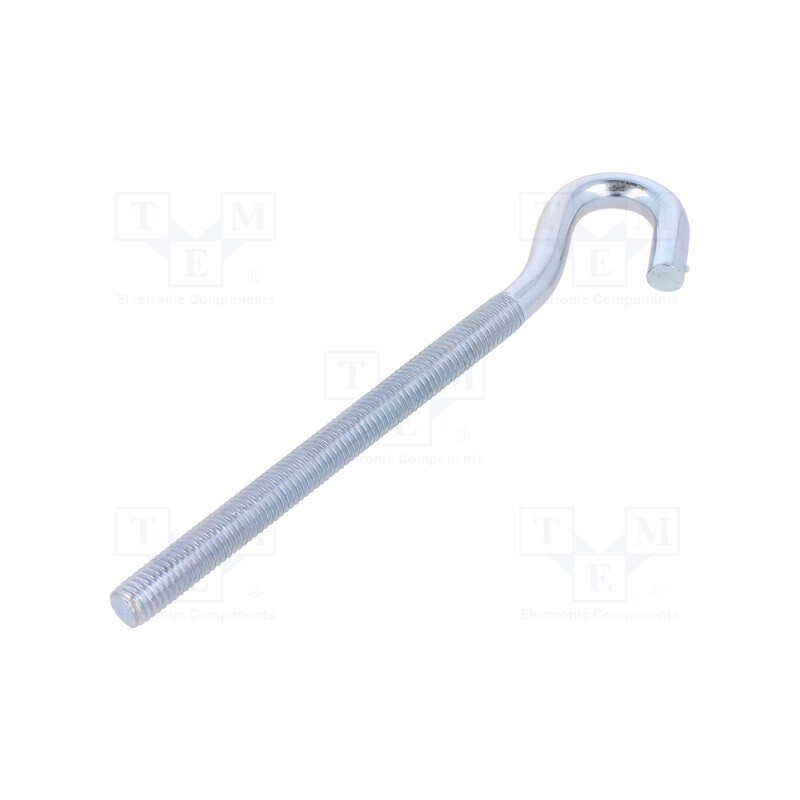 10 pcs x DROMET - HZ.8140 - Hook, angular, steel, zinc, Thread len: 100mm, Overall len: 140mm