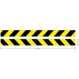 Reflective warning stripes stickers 5x60cm