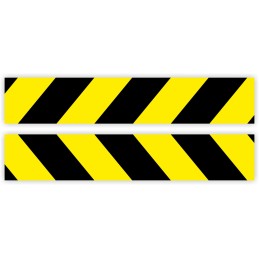 Reflective warning stripes stickers, yellow and black