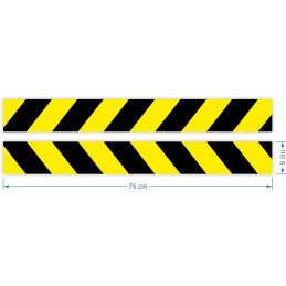 Reflective warning stripes stickers 9x75cm