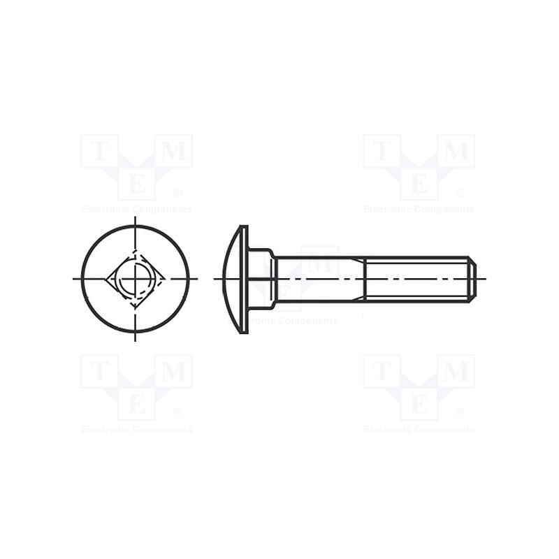 10 pcs x BOSSARD - 1484915 - Screw, M5x40, 0.8, Head: button, A2 stainless steel, DIN 603, 16mm