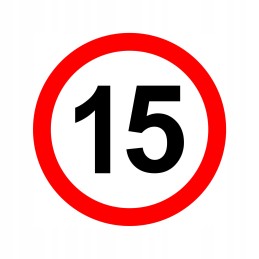Sticker speed limit 15km sign diameter 20 cm
